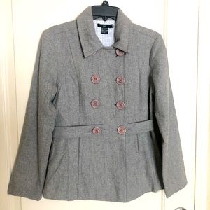 Oboe wool blend gray peacoat jacket size medium